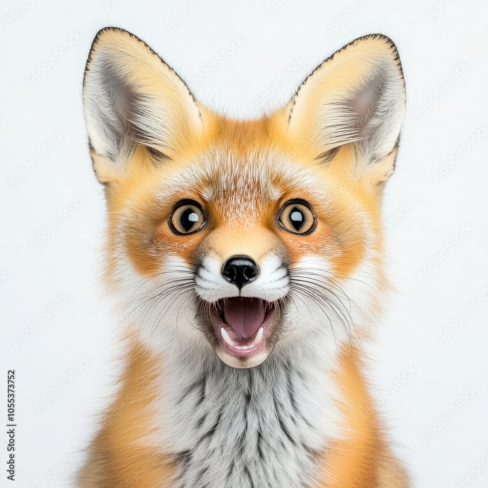 Cute Fox with Big Eyes and Open Mouth. Cute Fox with Big Eyes and Open Mouth.