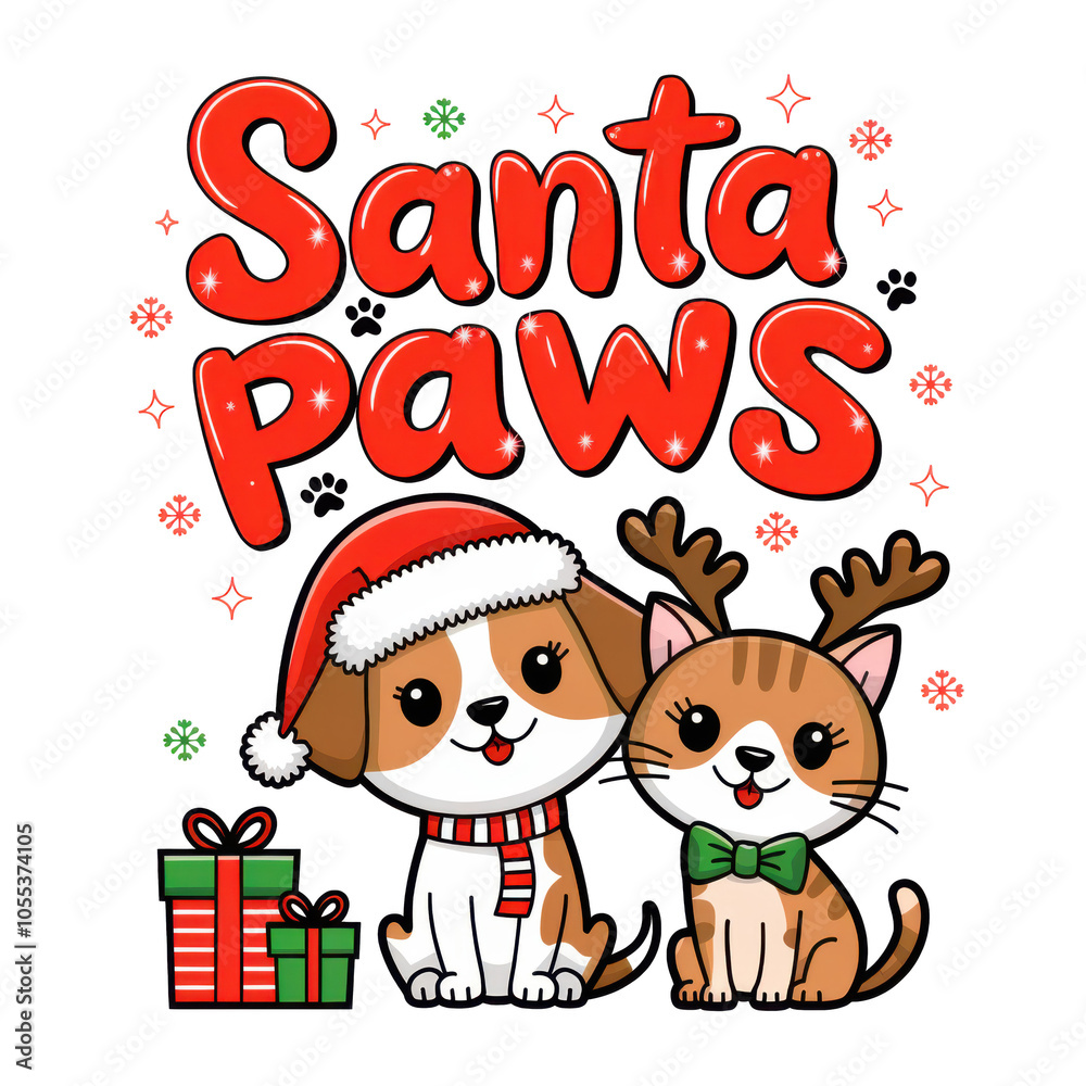 Fototapeta premium Santa Paws png
