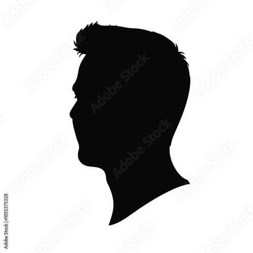 a black silhouette of a man's head and neck