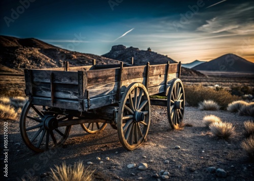 Antique Wagon in the Mojave Desert: A Timeless Journey Through Barstow, CA photo