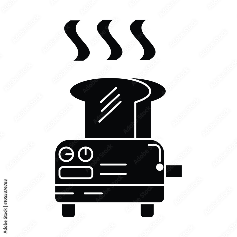 Toaster icon vector on white background Toaster icon vector on white background