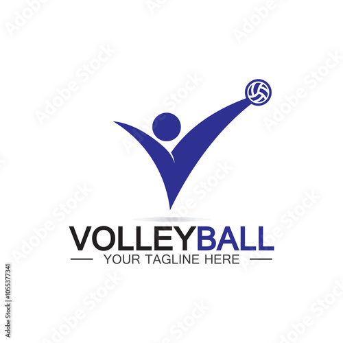 Volleyball logo icon design vector template, Modern design, isolated on white background, can use for Volleyball Championship Logo photo