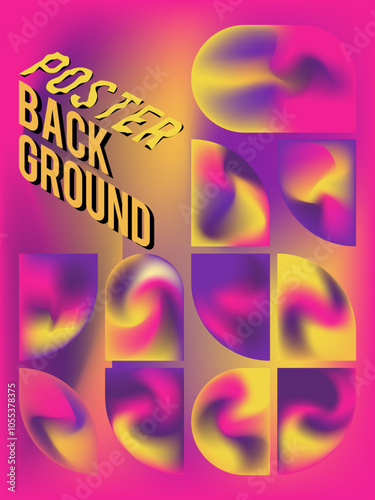 A bold and eye-catching poster background featuring vibrant gradient geometric shapes. Perfect for modern and trendy design projects