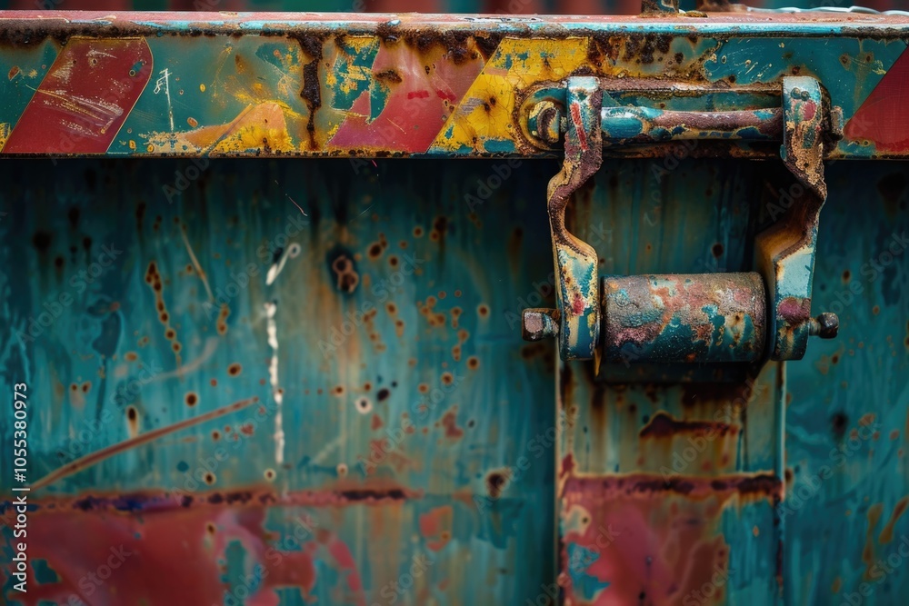 A rusty metal door with a lock, great for backgrounds and abstract art A rusty metal door with a lock, great for backgrounds and abstract art