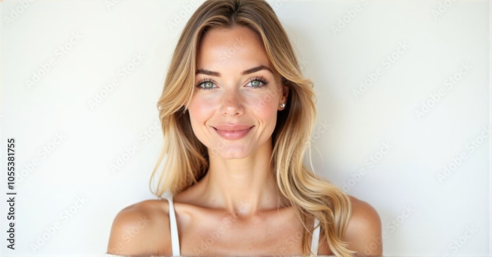 A Russian woman with a soft smile and fair skin A Russian woman with a soft smile and fair skin