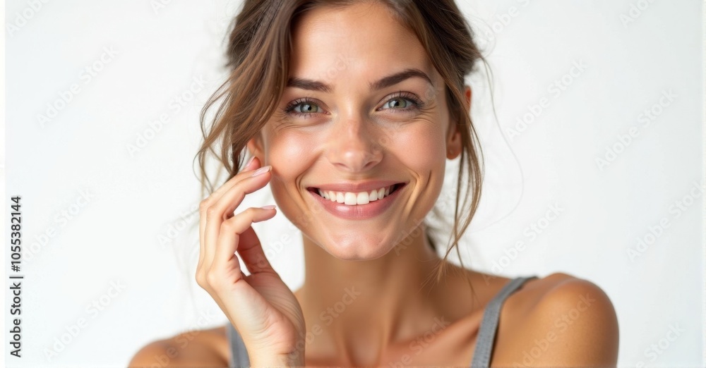 A German woman with light skin and a gentle smile