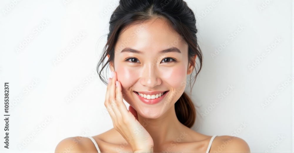 A Chinese woman with a kind smile and bright skin A Chinese woman with a kind smile and bright skin