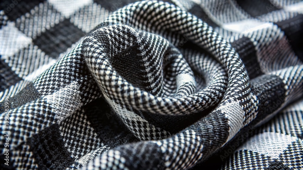 Black and White Cotton Polyester Fabric Closeup - Monochrome Textile Background for Seamless Patterns Black and White Cotton Polyester Fabric Closeup - Monochrome Textile Background for Seamless Patterns