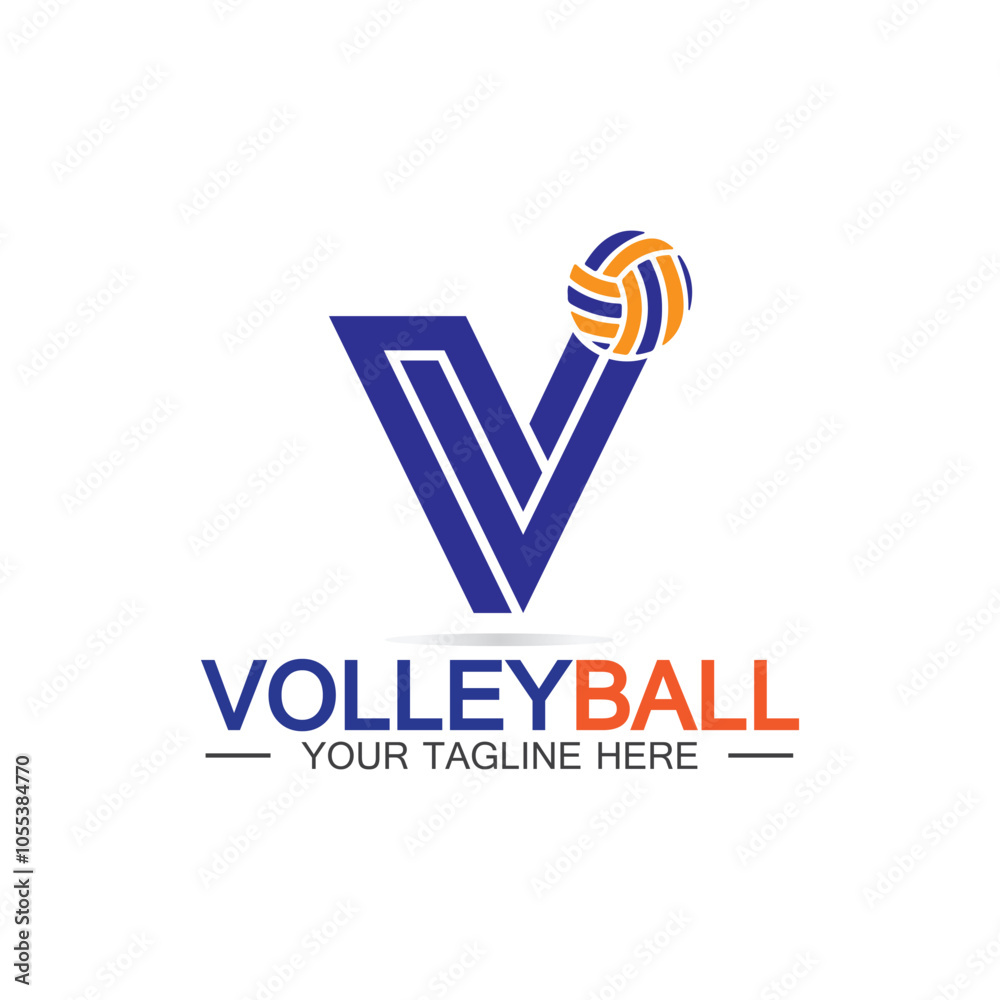 Fototapeta premium Volleyball logo icon design vector template, Modern design, isolated on white background, can use for Volleyball Championship Logo