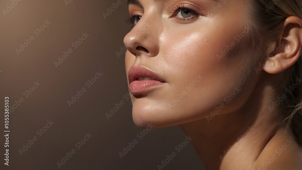 Woman's Cheek with Highlighted Glow Woman's Cheek with Highlighted Glow