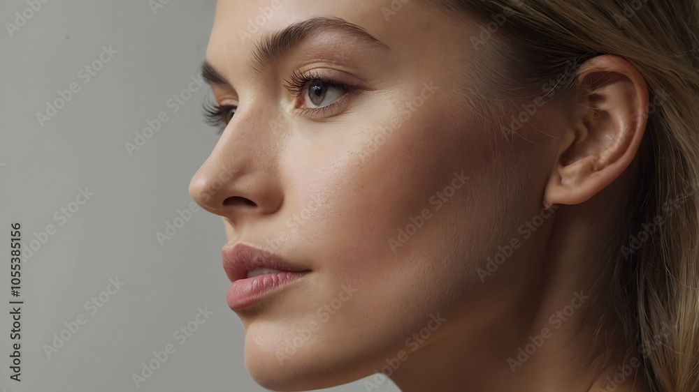 Profile of a Woman with Smooth Jawline and Chin Profile of a Woman with Smooth Jawline and Chin