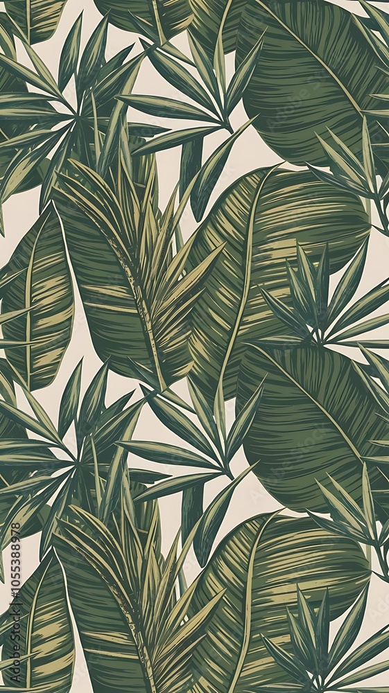 custom made wallpaper toronto digitalSeamless tropical pattern with palm leaves for fabric design and other uses.