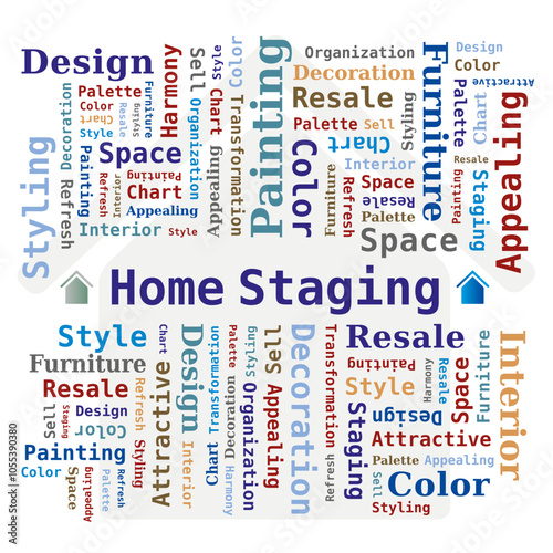 Nuage de Mots Home Staging en Anglais - Décoration d'Intérieur