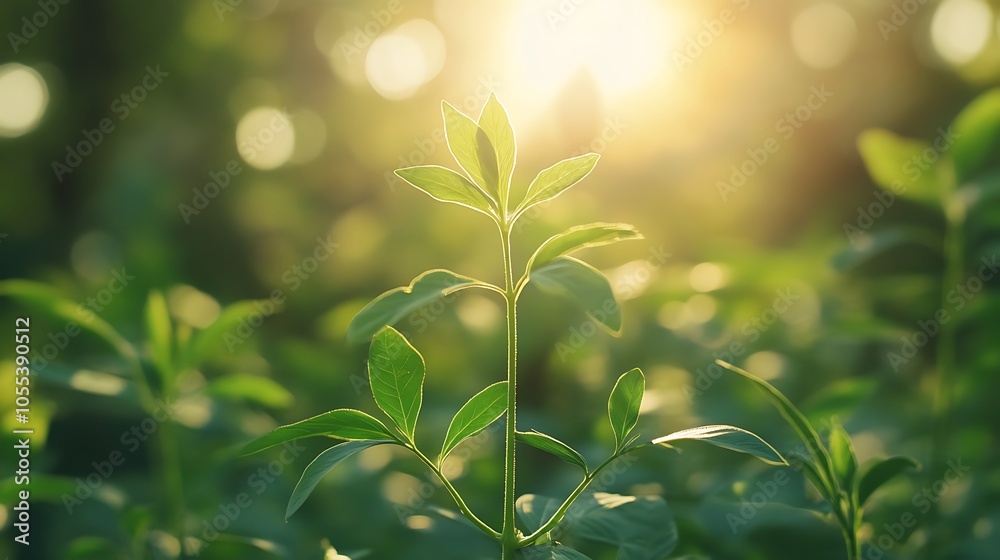 New plant in sunlight concept of sustainability and environmental development New plant in sunlight concept of sustainability and environmental development