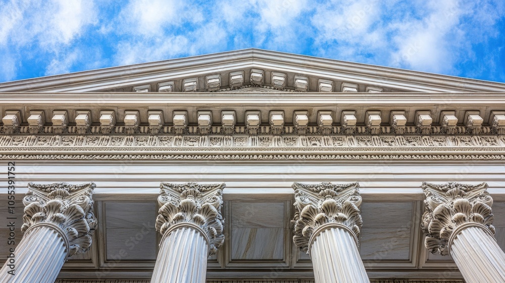 Obraz premium Grand Architectural Details of Court Building Facade