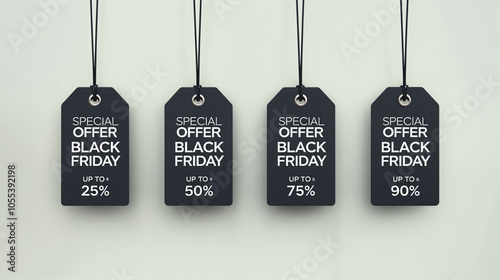 Black Friday design for advertising, banners, leaflets and flyers. Discount signs 25,50,75,90 percent