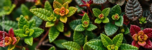 Close-up of a lush green leafy texture background, texture, vibrant