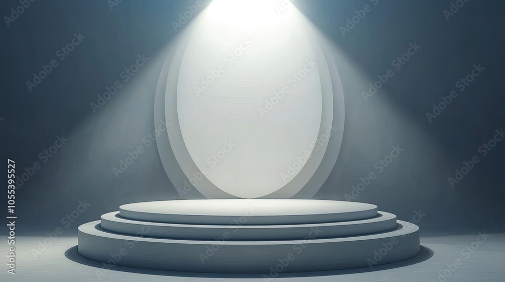 Obraz premium Minimalist Stage with Spotlight and Empty Background