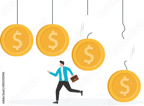 Debt or financial loan crisis, bankruptcy or economic crisis triggered flight and panic,
