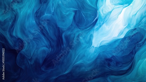 A captivating abstract watercolor design featuring a deep blue gradient,