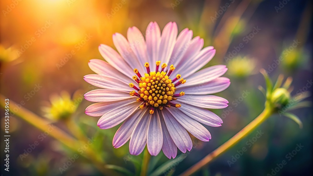 Obraz premium Close-up shot of a single wildflower bloom with intricate details and delicate texture, nature, flower detail, delicate features, close up, bloom