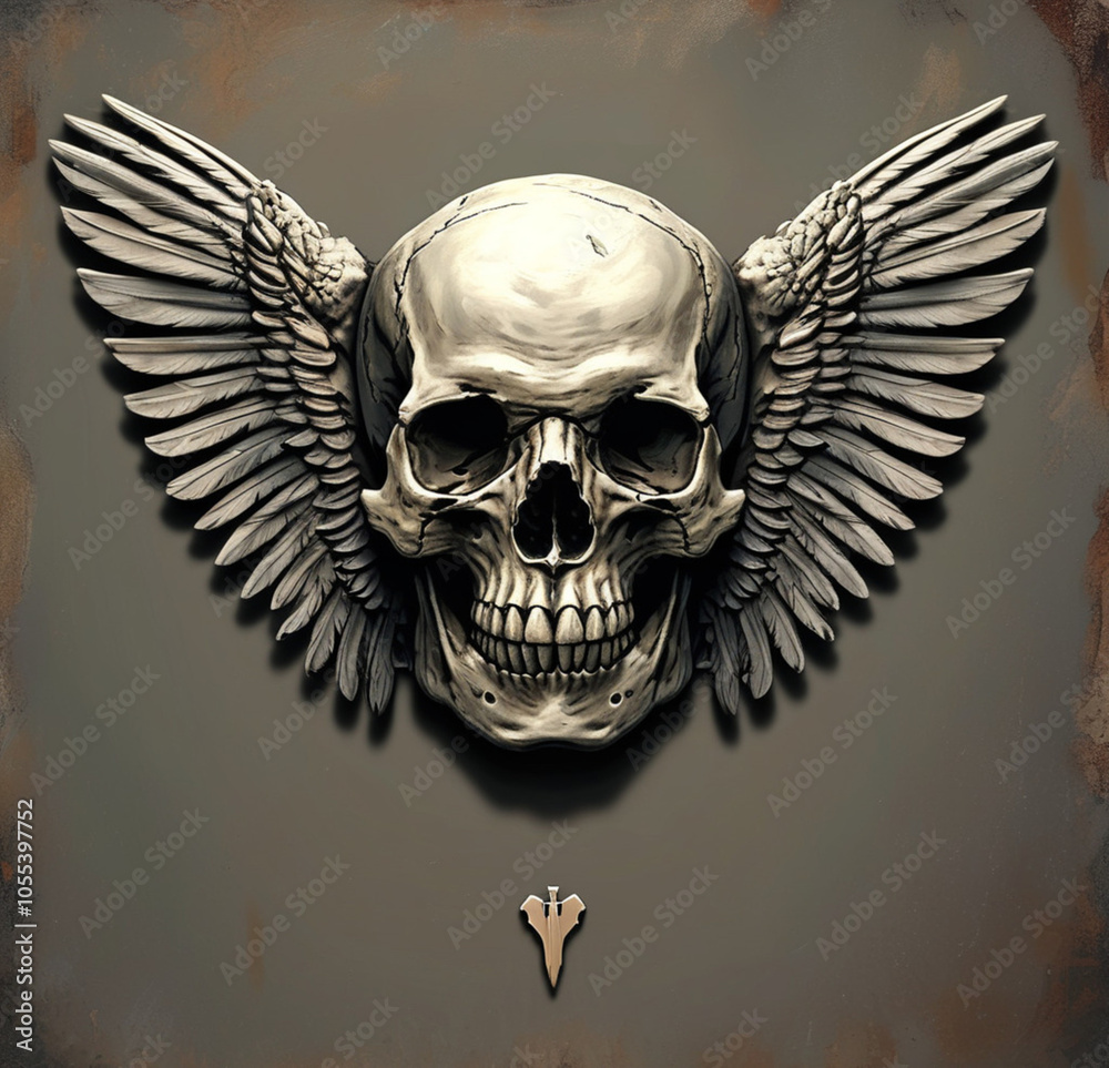 skull with wings skull with wings
