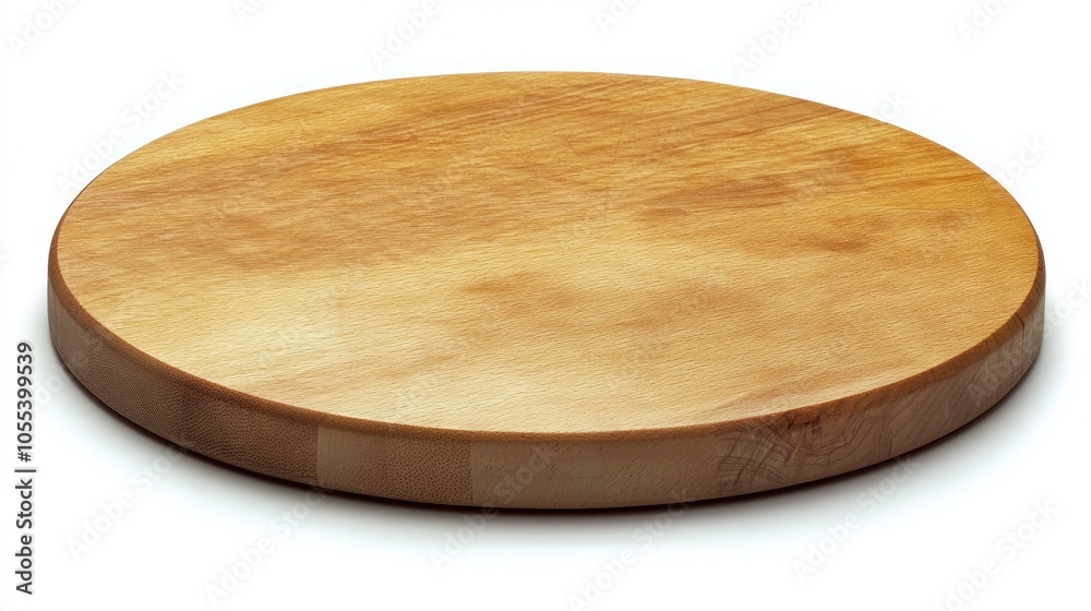 Round Wooden Cutting Board Isolated on White Background Round Wooden Cutting Board Isolated on White Background