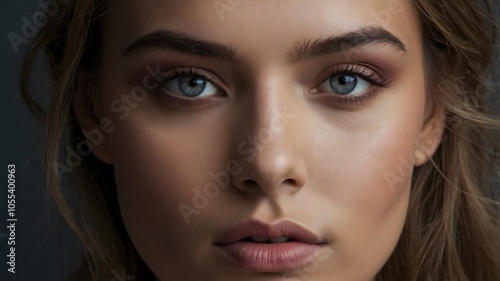 Bold Eye Makeup on Smooth Skin Portrait