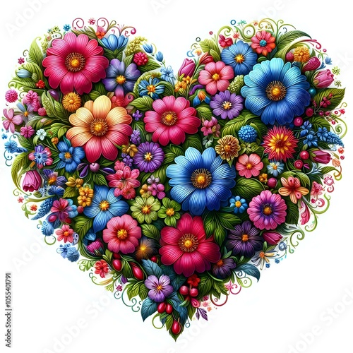 heart made of flowers