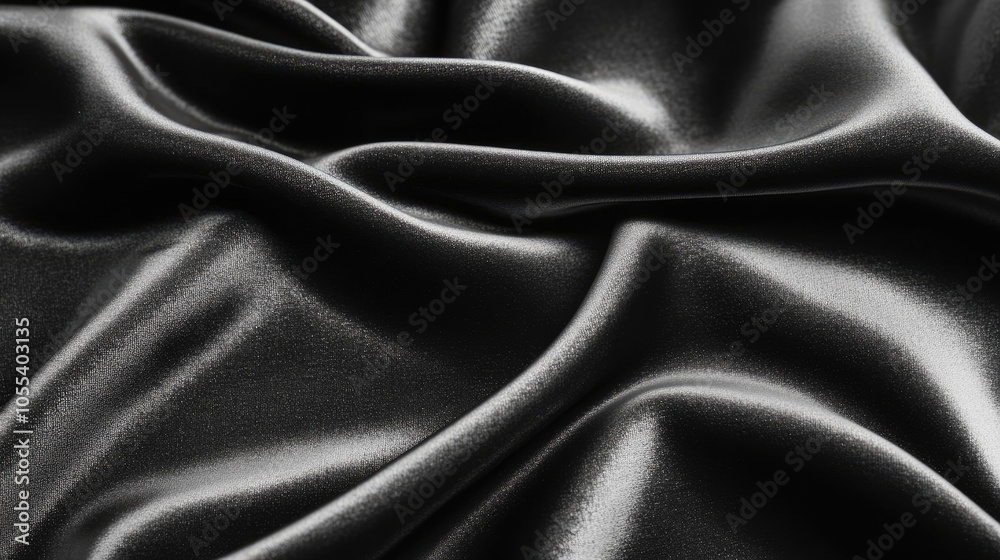 Fototapeta premium Elegant Black Satin Fabric Texture Background