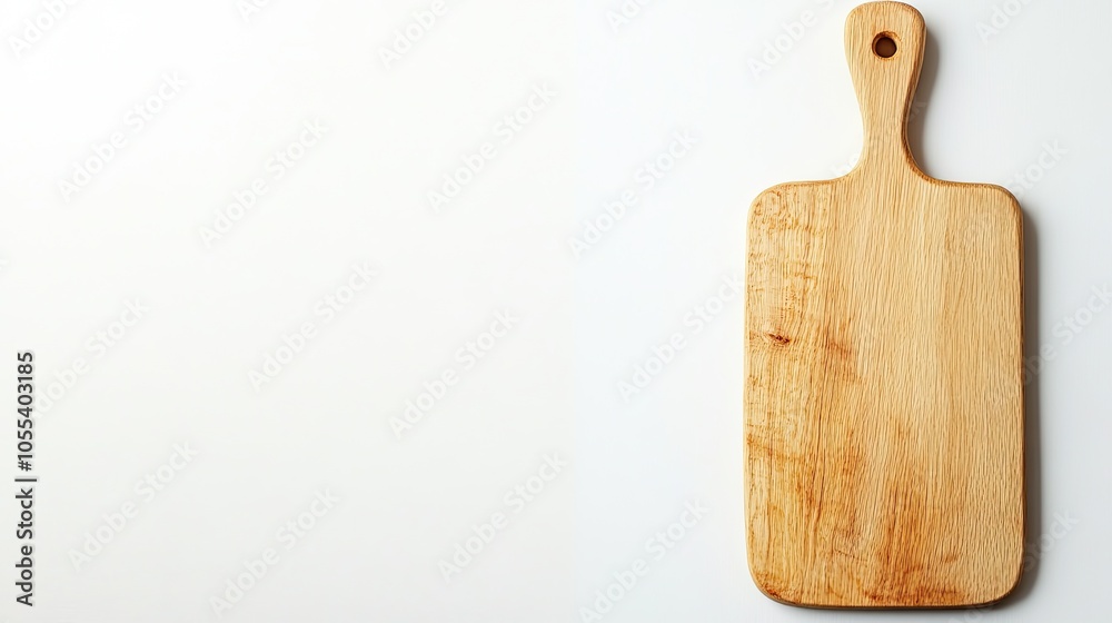 Fototapeta premium Wooden Cutting Board on a Light Background