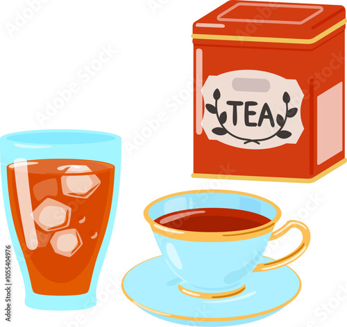 ホットの紅茶とアイスティー