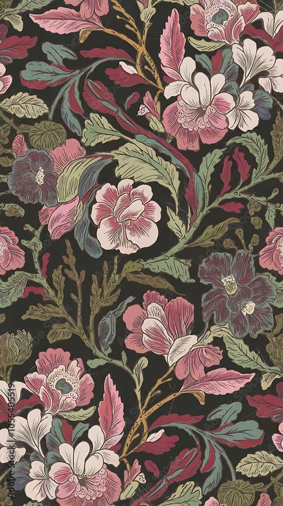 custom made wallpaper toronto digitalAbstract hand-drawn floral seamless pattern, vintage background. Floral pattern can be used for wallpaper, textile, pattern fills, web page background, surface textures, packaging, and invitations