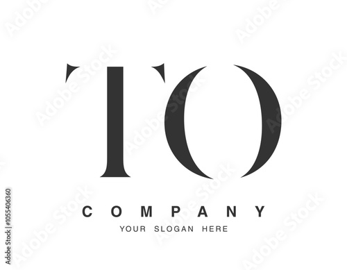 TO logo design. Initial letter t and o serif font style. Creative classic company name typography. Trendy logotype or identity.