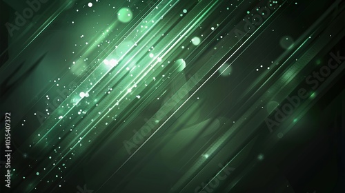 Abstract Green and Black Lines and Bokeh Background