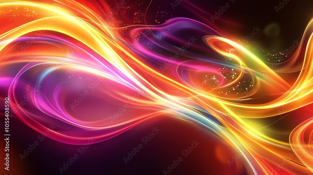 Vibrant abstract light trails on a dark background, showcasing a beautiful blend of colors and movement. Vibrant abstract light trails on a dark background, showcasing a beautiful blend of colors and movement.