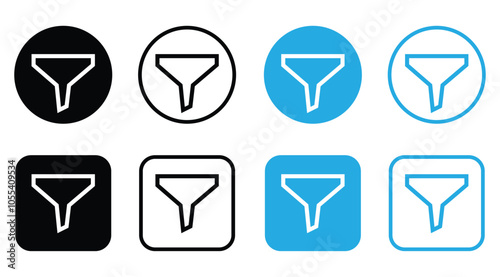 funnel filter icon sheet in diffrent versions.
