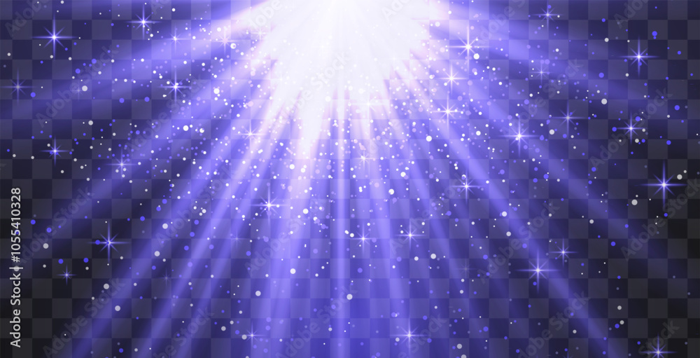 Bright blue radiant light burst with sparkles and glittering particles on a transparent background, creating a festive effect. Light with flares Sun rays of dawn. Wallpaper Bright blue radiant light burst with sparkles and glittering particles on a transparent background, creating a festive effect. Light with flares Sun rays of dawn. Wallpaper