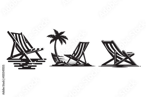 Deck chair Silhouette Illustration
