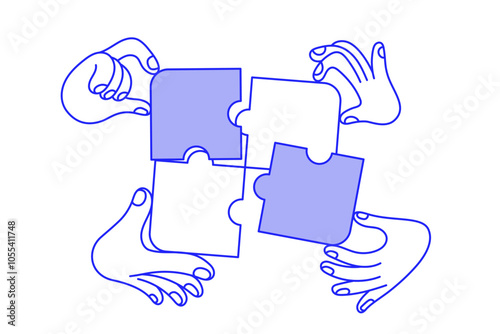 Vector line simple illustrations, hands and gesture in outline style, sticker gesture, print and poster design, teamwork concept