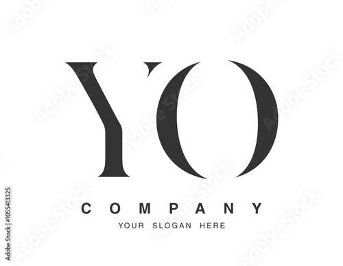 YO logo design. Initial letter y and o serif font style. Creative classic company name typography. Trendy logotype or identity.