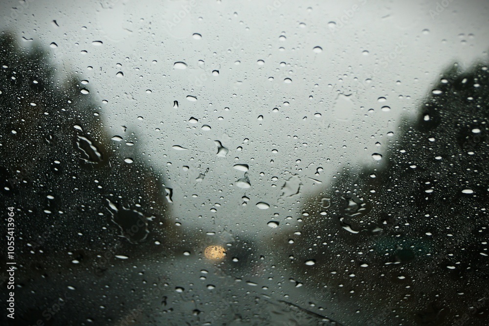 Raindrops on a truck's windshield. Raindrops on a truck's windshield.