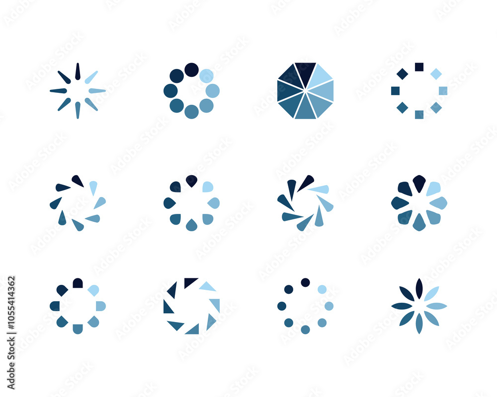 Collection Loading bar status icon. Vector illustration. Set of vector loaded icons. Download progress. Donload or Upload. Collection Loading bar status icon. Vector illustration. Set of vector loaded icons. Download progress. Donload or Upload.