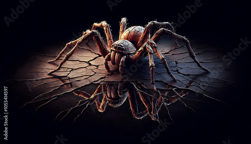 Dangerous Poisonous Spider - Golden , Scary Eight-Legged Insect , Background , Wallpaper ,  Big