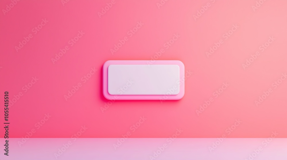 A minimalist pink wall with a white rectangular object adds a modern aesthetic to the scene. A minimalist pink wall with a white rectangular object adds a modern aesthetic to the scene.