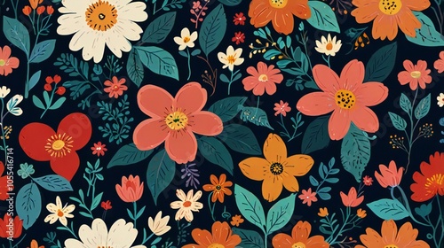 Wallpaper Mural background with flowers Torontodigital.ca