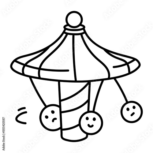 Carousel icon in doodle style 

