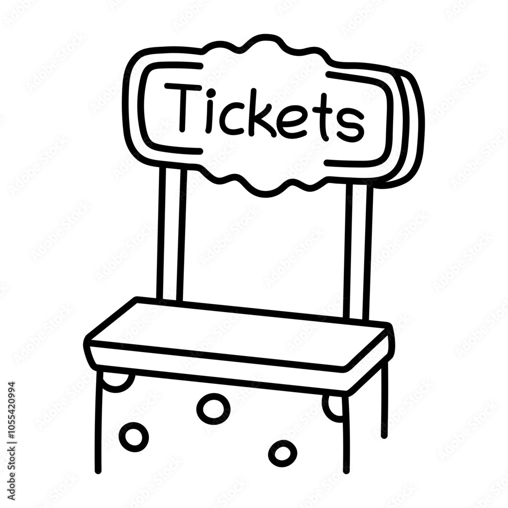 A hand drawn icon of ticket booth
A hand drawn icon of ticket booth