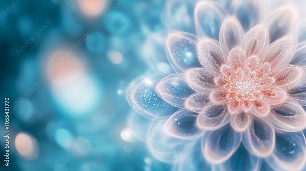 Ethereal digital art of blossoming floral dreams in a soft abstract bokeh background Ethereal digital art of blossoming floral dreams in a soft abstract bokeh background