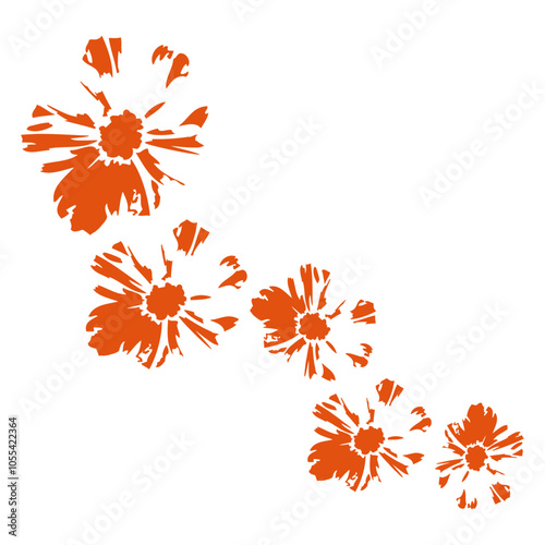 Many Orange Daisy Flower Pattern Design Happy Small Pretty Leaf Beautiful Green Plant Blooming Nature Lover Flowers Gardening Gardeners Thumb Garden Hobby Blooms Blossoms Gardener Leisure Summer